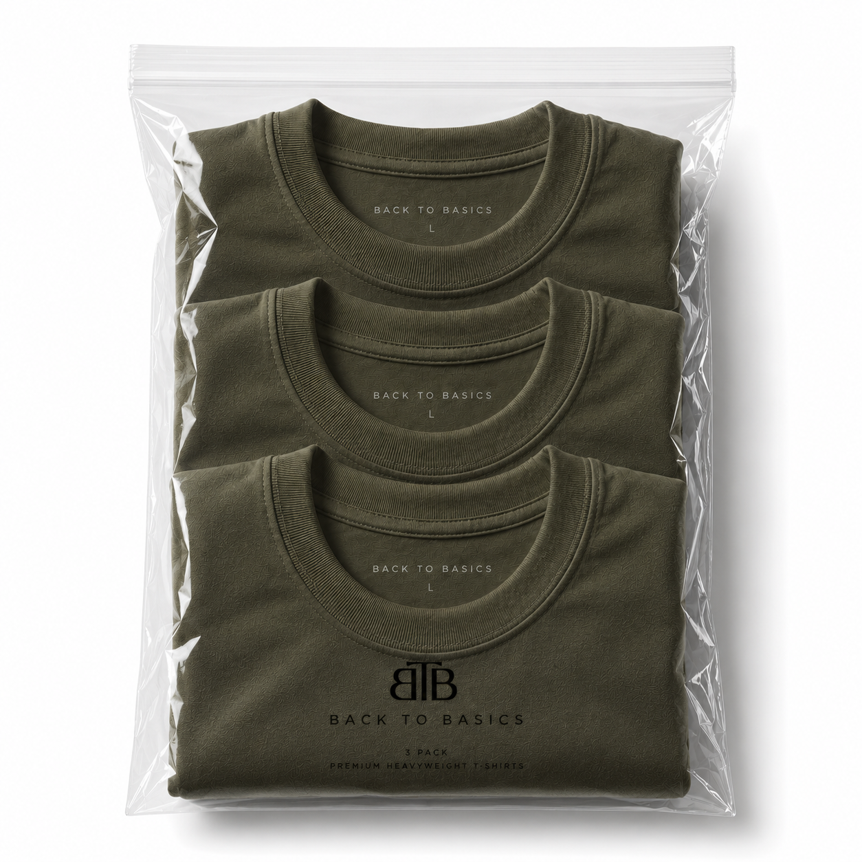 3 PACK HEAVYWEIGHT BTB VERDE OLIVA